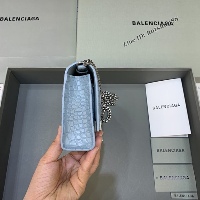 Balenciaga專櫃爆款鱷魚紋迷你女士肩背包 巴黎世家沙漏鏈條斜挎包 fyj1873